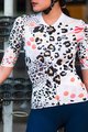 MONTON Cycling short sleeve jersey - LEOPARD LADY - black/white/pink