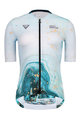 MONTON Cycling short sleeve jersey - WATER FLOW LADY - blue/white