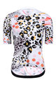 MONTON Cycling short sleeve jersey and shorts - LEOPARD LADY - white/pink/black