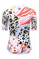 MONTON Cycling short sleeve jersey and shorts - LEOPARD LADY - white/pink/black