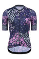 MONTON Cycling short sleeve jersey and shorts - PLUM FLOWER LADY - black/purple