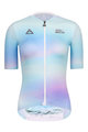 MONTON Cycling short sleeve jersey and shorts - COLOR FLOW LADY - light blue/rainbow/black