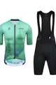 MONTON Cycling short sleeve jersey and shorts - FOREST - green/white/black