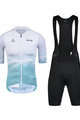 MONTON Cycling short sleeve jersey and shorts - BEACH  - blue/white/black