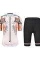 MONTON Cycling short sleeve jersey and shorts - BLOOMS LADY - orange/black