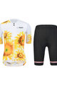 MONTON Cycling short sleeve jersey and shorts - SUNFLOWER LADY - white/black/yellow