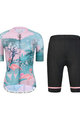 MONTON Cycling short sleeve jersey and shorts - FLAMINGO LADY II - pink/black/light blue