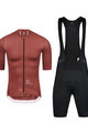 MONTON Cycling short sleeve jersey and shorts - TRAVELER MAX - black/bordeaux