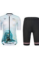 MONTON Cycling short sleeve jersey and shorts - WATER FLOW LADY - black/blue/white