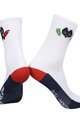 MONTON Cyclingclassic socks - SKULL BADCAT - white/red/blue