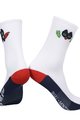 MONTON Cyclingclassic socks - SKULL BADCAT LADY - white/red/blue