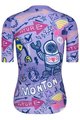 MONTON Cycling short sleeve jersey - ROBOTS LADY - purple/blue/yellow