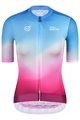 MONTON Cycling short sleeve jersey - SKULL NORTHERNLIGHTS LADY - blue/bordeaux/pink