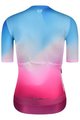 MONTON Cycling short sleeve jersey - SKULL NORTHERNLIGHTS LADY - blue/bordeaux/pink