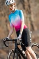 MONTON Cycling short sleeve jersey - SKULL NORTHERNLIGHTS LADY - blue/bordeaux/pink