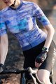 MONTON Cycling short sleeve jersey - SKULL OILPAINT LADY - purple/blue