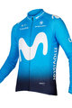 Cycling winter long sleeve jersey - MOVISTAR 2019 WINTER - white/blue/light blue