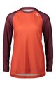 POC Cycling summer long sleeve jersey - MTB PURE LADY - bordeaux/orange