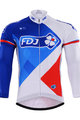 Cycling winter long sleeve jersey - FDJ 2017 WINTER - red/blue/white