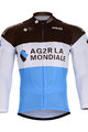 Cycling winter long sleeve jersey - AG2R 2018 WINTER - light blue/white/brown
