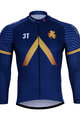 Cycling winter long sleeve jersey - AQUA BLUE 2018 WNT - blue/gold