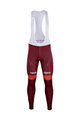 Cycling long bib trousers - KATUSHA 2018 WINTER - red/bordeaux
