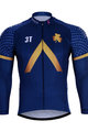 Cycling summer long sleeve jersey - AQUA BLUE 2018 SMR - blue/gold