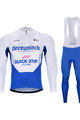 BONAVELO Cycling long sleeve jersey and bibtights - QUICKSTEP 2020 SMR - blue