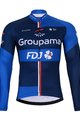 BONAVELO Cycling winter long sleeve jersey - FDJ 2025 WINTER - blue/black