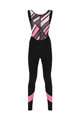 SANTINI Cycling long bib trousers - CORAL RAGGIO LADY - black/pink