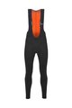 SANTINI Cycling long bib trousers - LAVA WINTER - black/orange