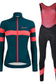 SANTINI Cycling winter set - CORAL B. LADY WINTER - black/blue/pink