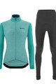 SANTINI Cycling winter set - COLORE PURO LADY WNT - black/light blue