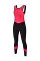 SANTINI Cycling long bib trousers - CORAL BENGAL LADY - pink/black