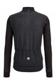 SANTINI Cycling winter long sleeve jersey - SANTINI COLORE PURO - black