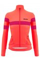 SANTINI Cycling winter long sleeve jersey - CORAL BENGAL LADY - pink