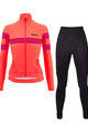 SANTINI Cycling winter set - CORAL BENGAL+OMNIA W - black/pink