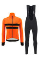 SANTINI Cycling winter set with jacket - COLORE HALO + LAVA - orange/black