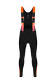 SANTINI Cycling long bib trousers - COMMAND WINTER - orange/black