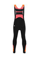 SANTINI Cycling long bib trousers - COMMAND WINTER - orange/black