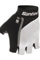 SANTINI Cycling fingerless gloves - GEL MANIA - black/white