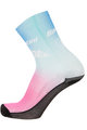 SANTINI Cyclingclassic socks - LA VUELTA 2019 - light blue/pink