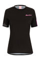 SANTINI Cycling short sleeve jersey - SASSO MTB LADY - black/pink