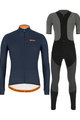 SANTINI Cycling winter set - COLORE WINTER - black/grey/blue