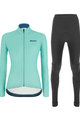 SANTINI Cycling winter set - COLORE LADY WINTER - light blue/black