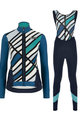 SANTINI Cycling winter set - CORAL R. LADY WINTER - black/blue