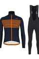 SANTINI Cycling winter set with jacket - COLORE WINTER III - orange/blue/black