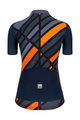 SANTINI Cycling short sleeve jersey - SLEEK RAGGIO LADY - blue/orange