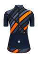 SANTINI Cycling short sleeve jersey and shorts - SLEEK RAGGIO LADY - orange/blue