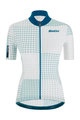 SANTINI Cycling short sleeve jersey - TONO SFERA LADY - white/blue